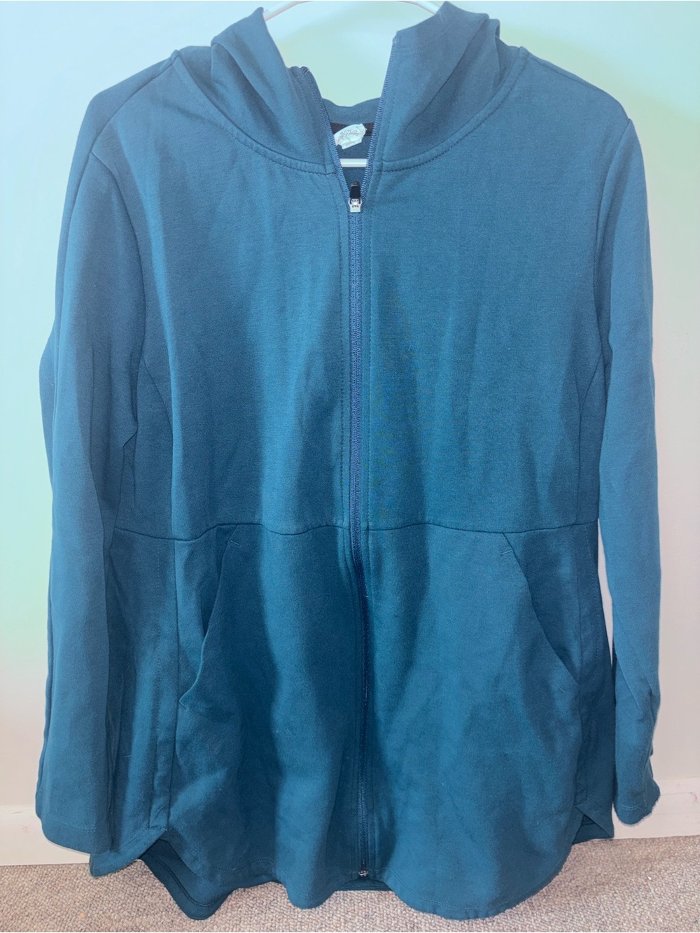 Women’s Full-Zip Hoodie Jacket - Teal Blue